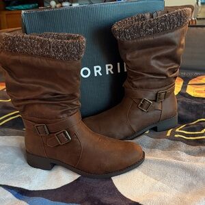Torrid Brown Leather Mid-Calf Boots